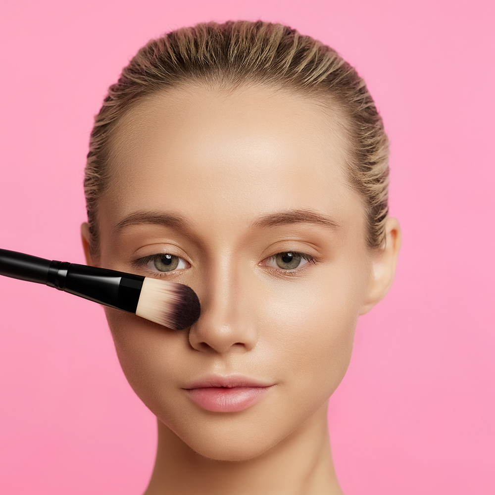 ЮНИLOOK Кисть для нанесения тональной основы/масок, дерево, синтетич.нейлон, 17,5см, черный, 26905-5 - #18