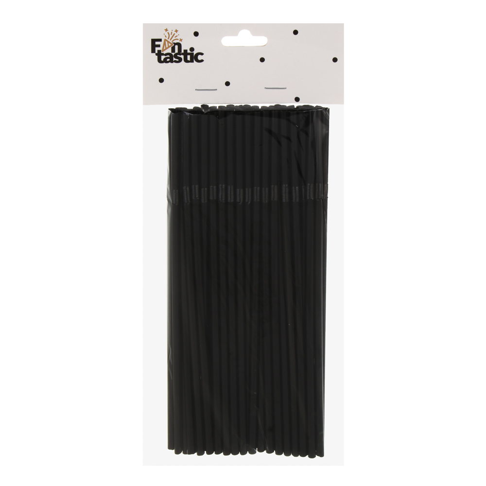Набор трубочек с гофрой тм Fntastic, 50шт, 21x0,5 см, цвет черный - #3
