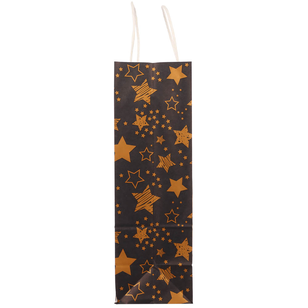 Пакет подарочный с кручеными ручками 24x10,5x32 см, "Звездное сияние" внутри белый - #4