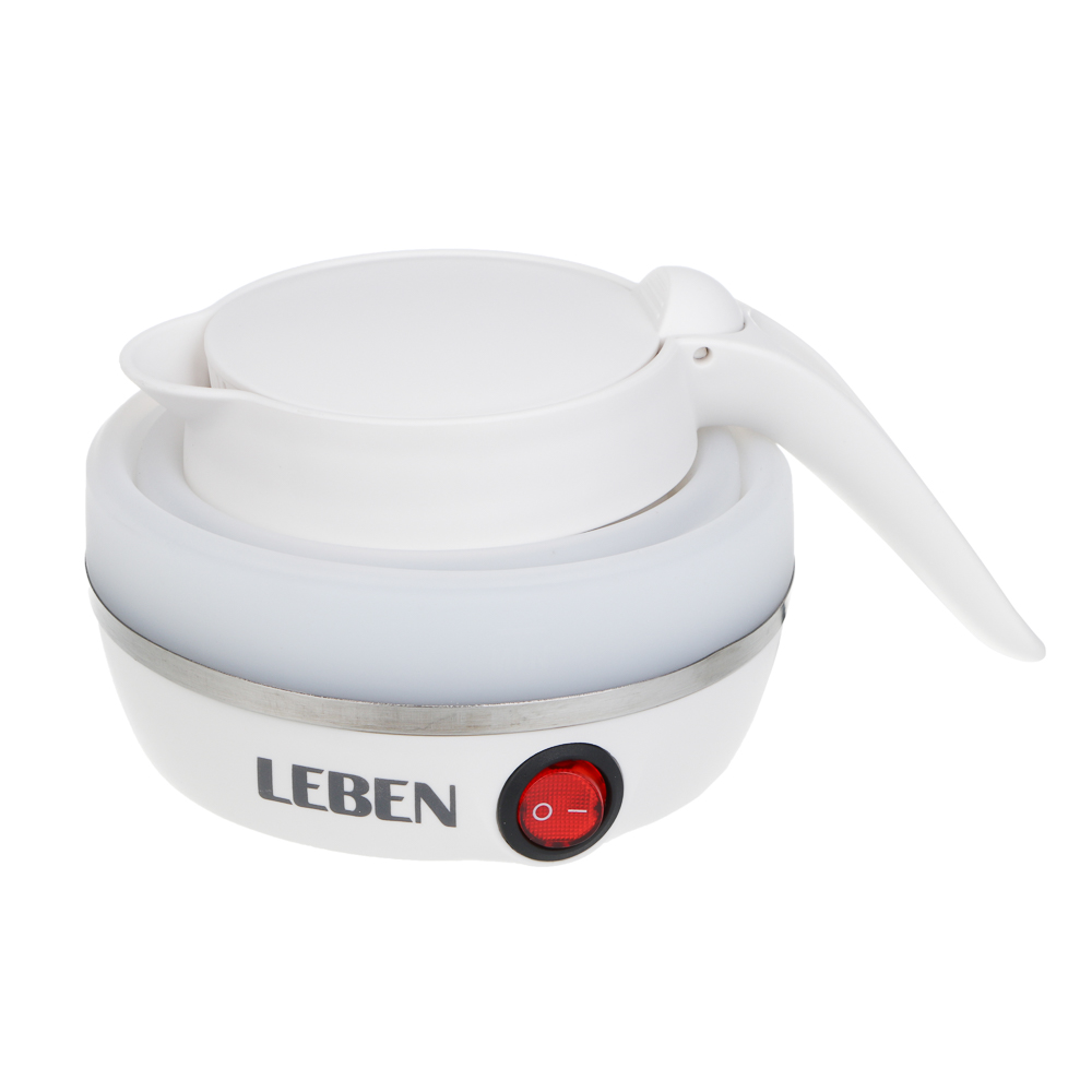 Чайник электрический тм LEBEN 600мл, 600Вт, складной, силикон, пластик, белый - #7