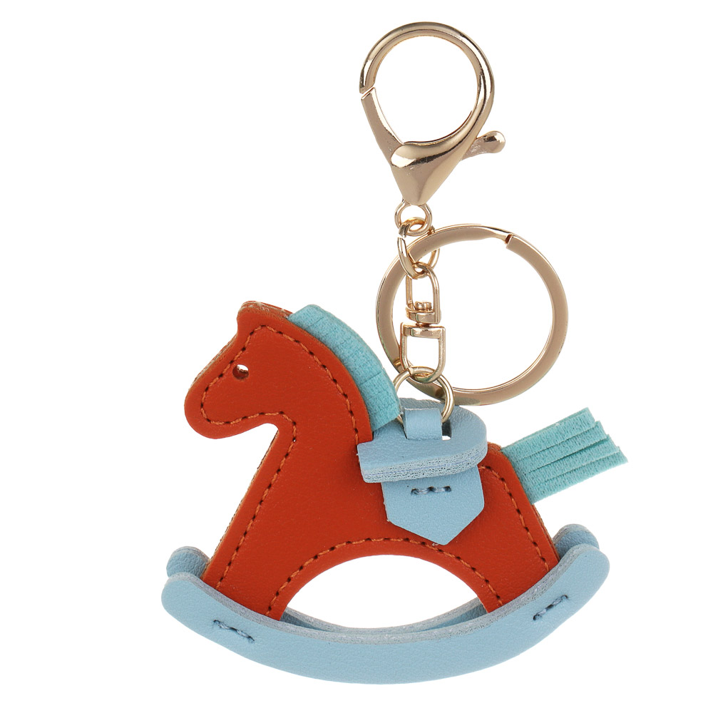 СНОУ БУМ Брелок лошадка иск.кожа коричневая, 7,5 см - #1