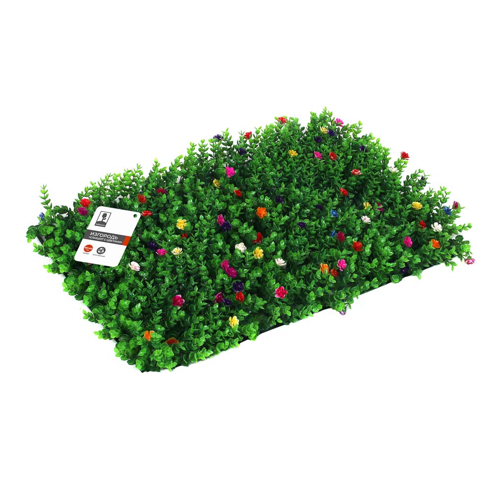 Изгородь искусственная тм INBLOOM, 60x40см, "Самшит с цветами", полипропилен - #5