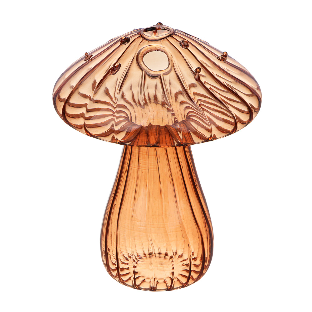 Ваза в форме гриба, 9x12см, стекло, цвет оранжевый, арт.03-5 - #1