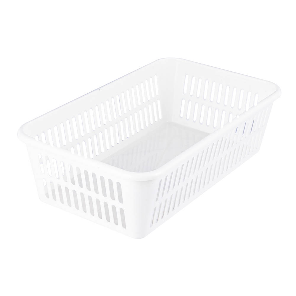Корзинка универсальная 2л, 250х150х72мм, белый, серый, пластик - #7