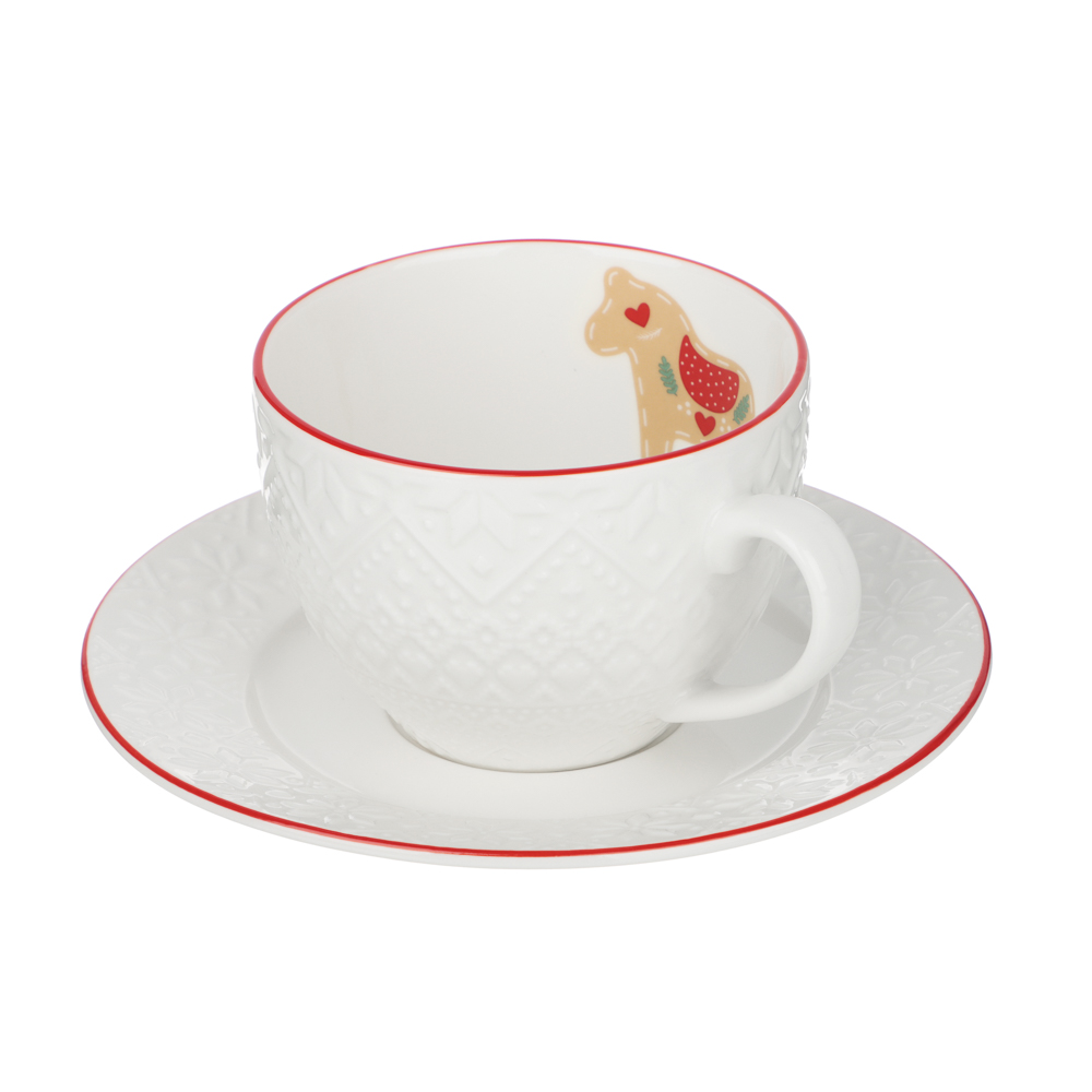 MILLIMI Чайная пара, 240мл, красная отводка, 2 предмета - #3