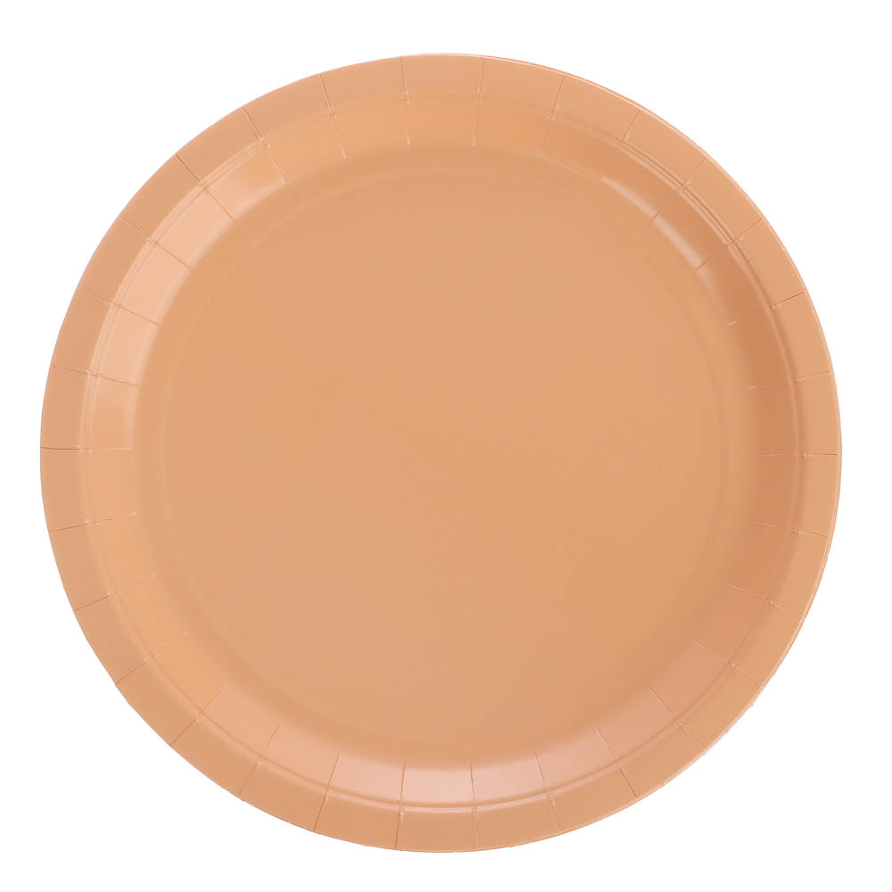 Тарелка бордовая, персиковая в асс 23см 6шт - #7