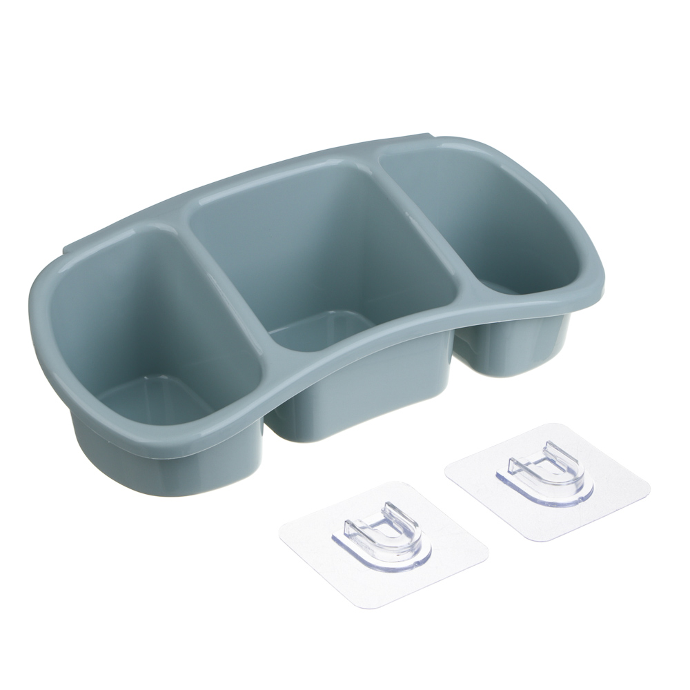 VETTA Classic Полка настенная, три отделения, пластик, 28x12,5x8,5 см, оливковый - #2