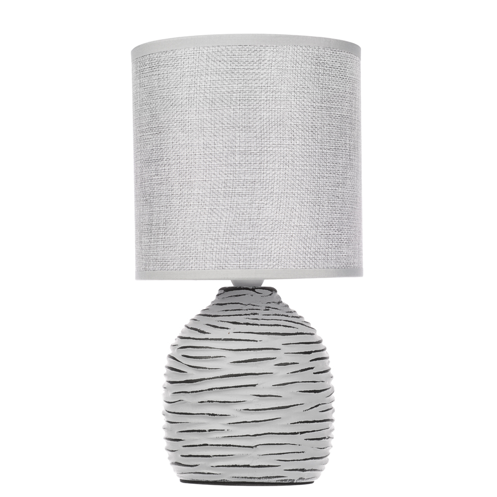 Светильник переносной настольный BY Мадрид, 25 см, Е14, 40 Вт, 230 В, керамика, текстиль, серый - #1