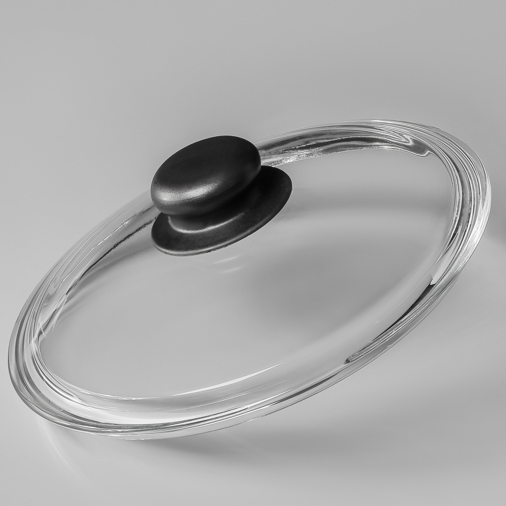 SATOSHI Крышка стеклянная безободковая с ручкой 20см - #6