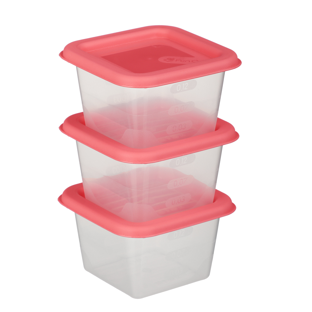 Набор контейнеров пищевых квадратных, 3шт, 0,15л, пластик, 3 цвета - #2