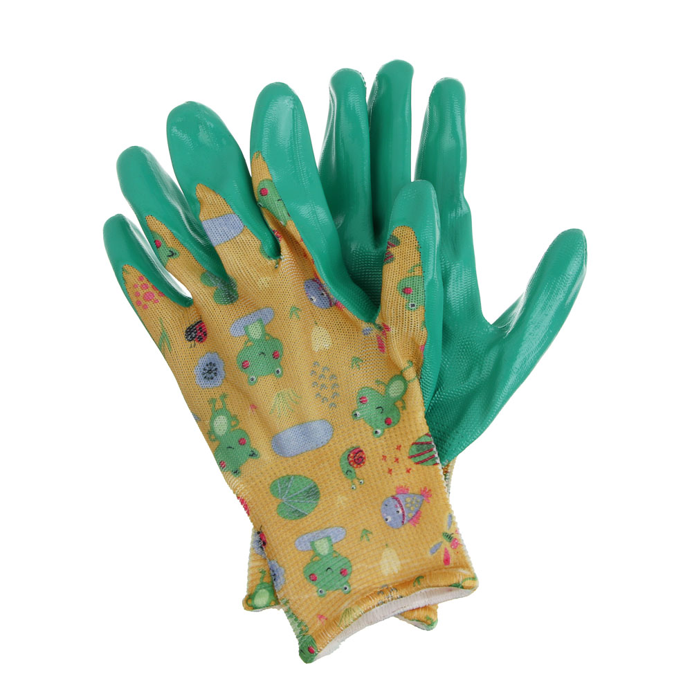 INBLOOM Перчатки садовые, с нитриловым полуобливом, полиэстер, р.6, 20,5см, 27г, разноцветные - #2