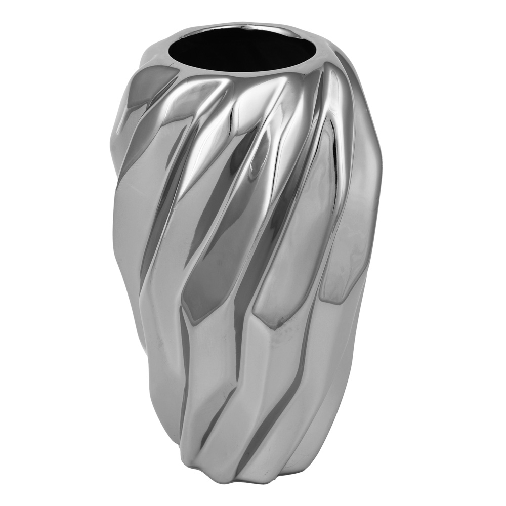 Ваза керамическая, 12х20 см, цвет серебро - #1