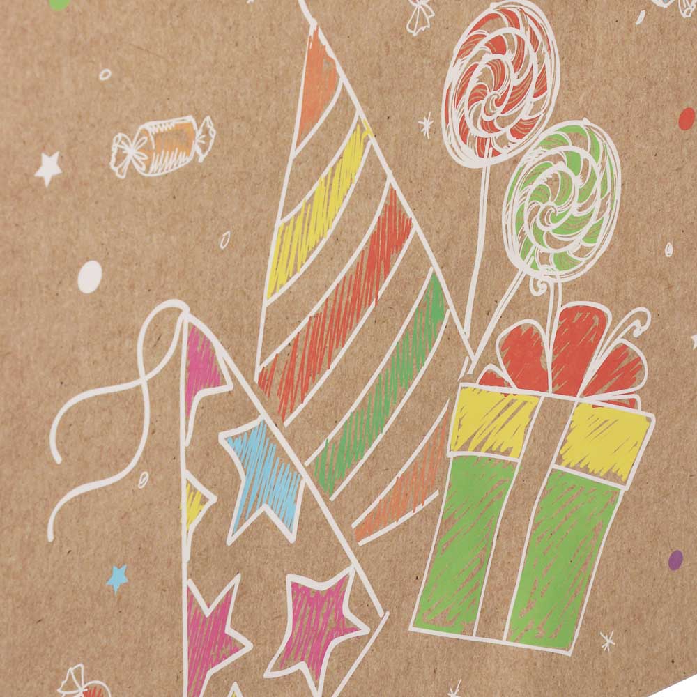 Пакет подарочный тм Fntastic, крафт, 120г, L 24,5x31x10,5см, бумага, 4 дизайна - #3