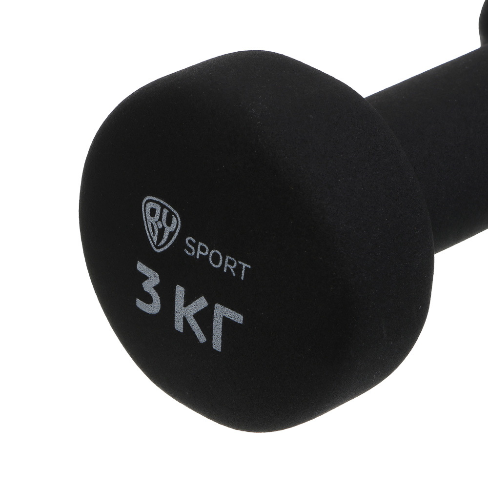 Гантель с неопреновым покрытием 3кг (+-100гр) тм BY SPORT, металл, неопреновое покрытие - #7