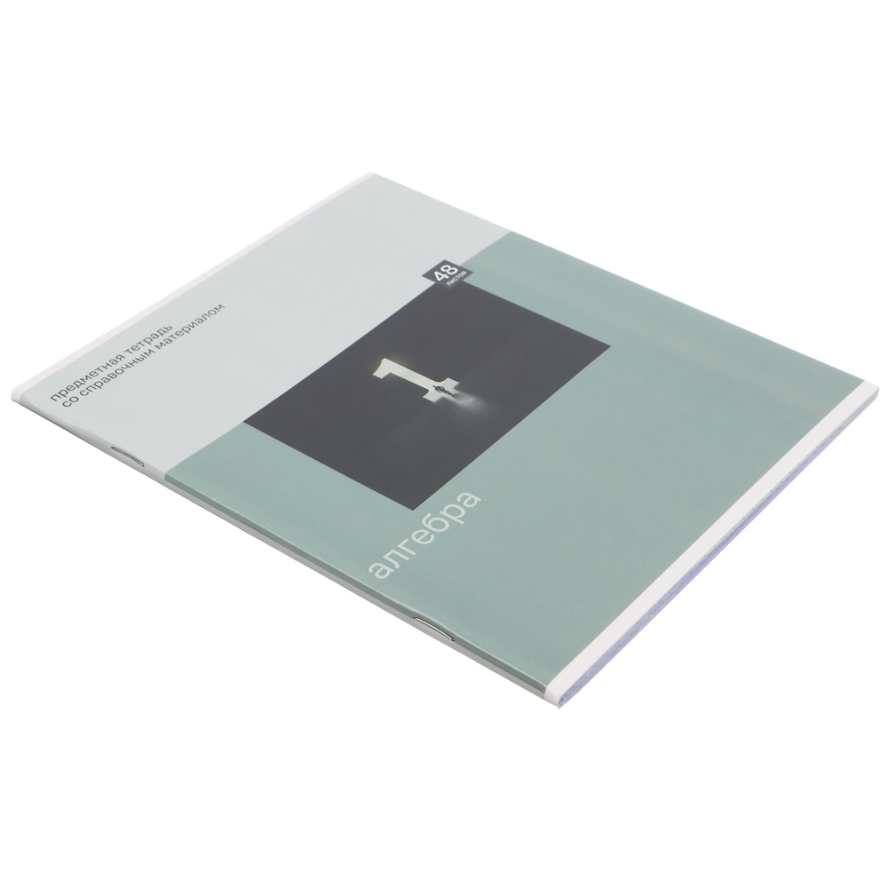 ClipStudio Тетрадь 48л. "Предметная", БЕЛЫЕ ЛИСТЫ, обл.картон "Монохром"скрепка, 7видов, справ.мат. - #16