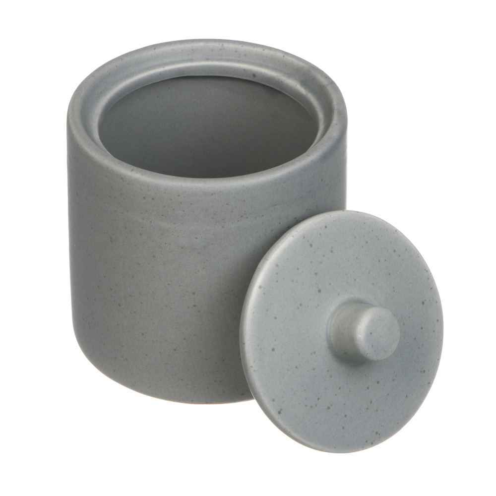 Ёмкость для ватных дисков с крышкой тм VETTA Сиена, доломит, серый, 9x9x10,5см - #2