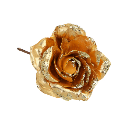 СНОУ БУМ Цветок декоративный в виде розы, полиэстер, 13x12 см, 3 цвета - #1