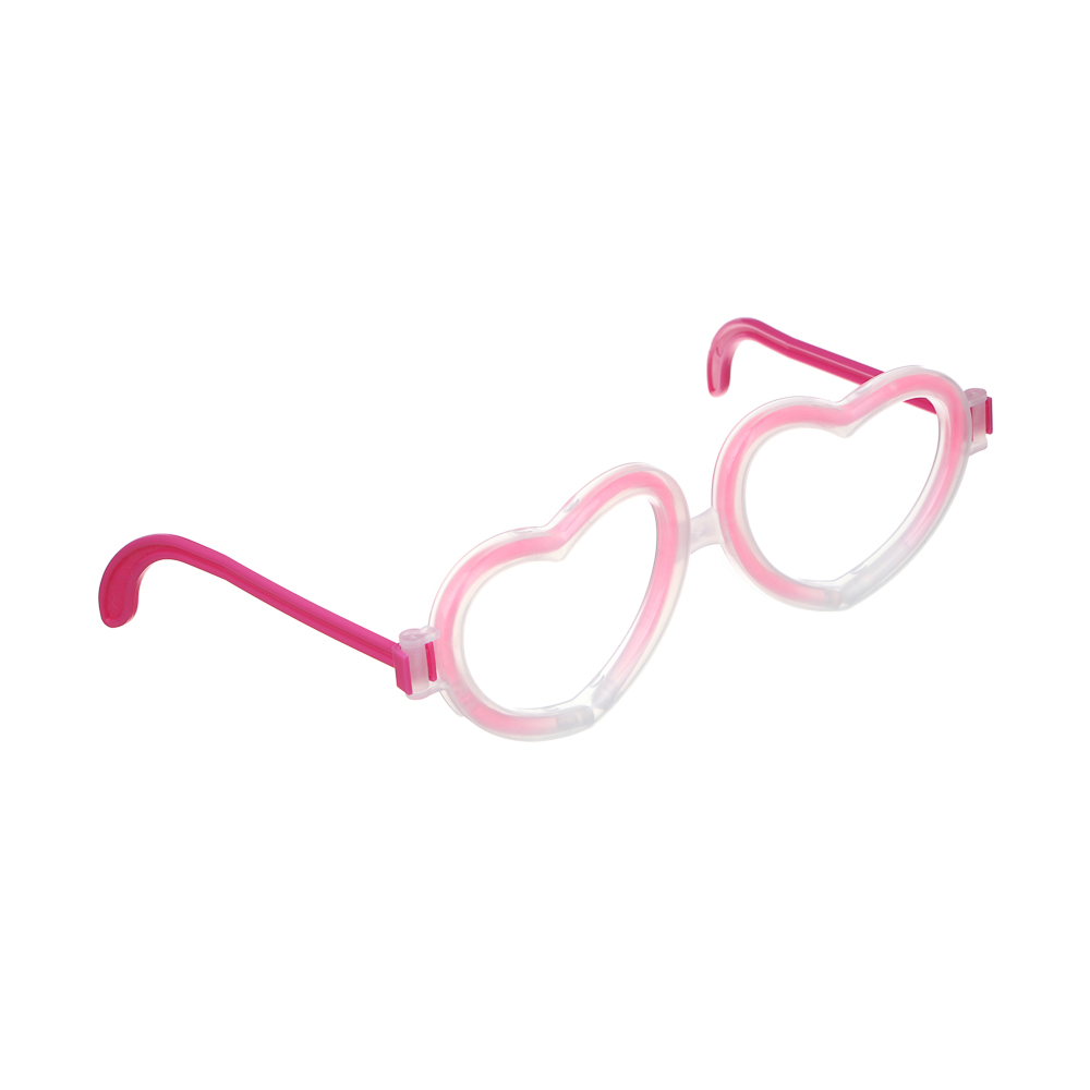 СНОУ БУМ Очки неоновые в виде сердечек, ширина очков 18 см, пластик, 4 цвета - #2