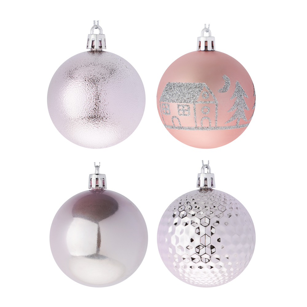 СНОУ БУМ Набор шаров 6 см, 24 шт, пластик, глиттер, 26-206 - #2