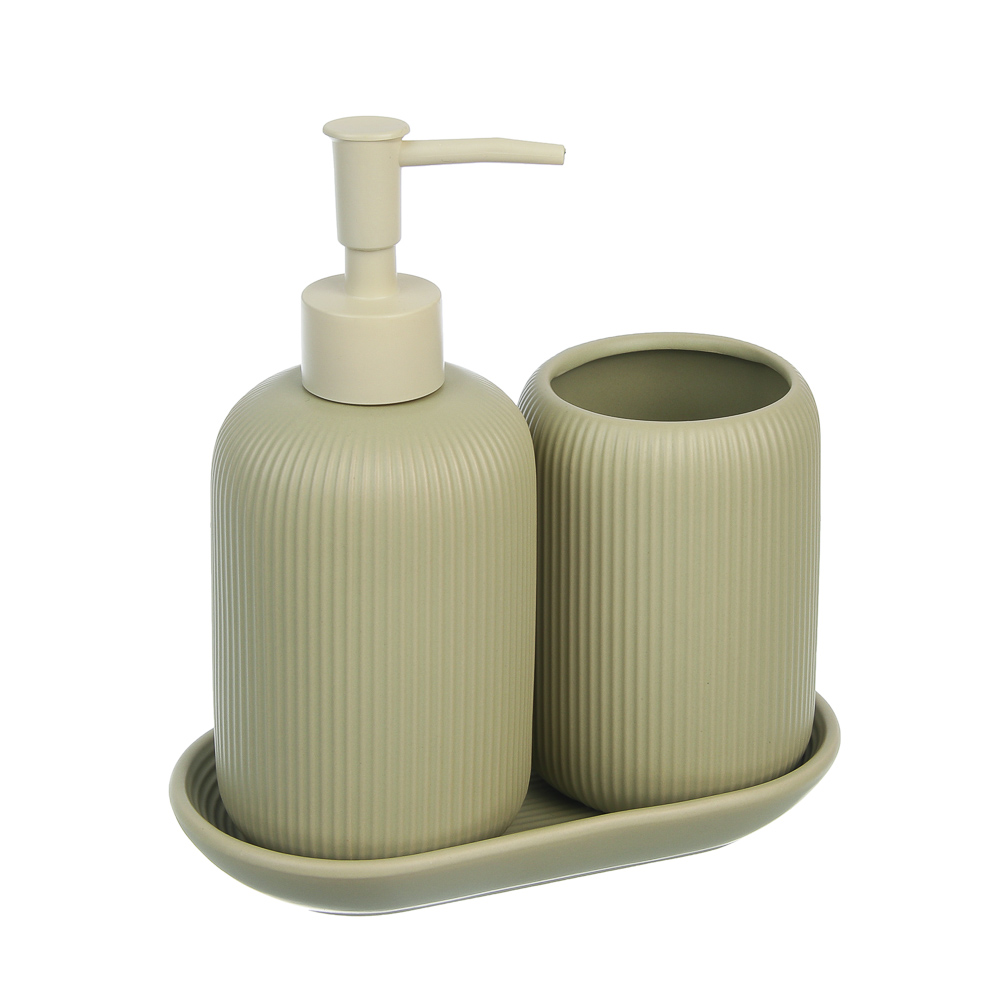 Стакан для ванной комнаты тм VETTA Монтана, доломит, оливковый, 7,5х7,5х10,5см - #4