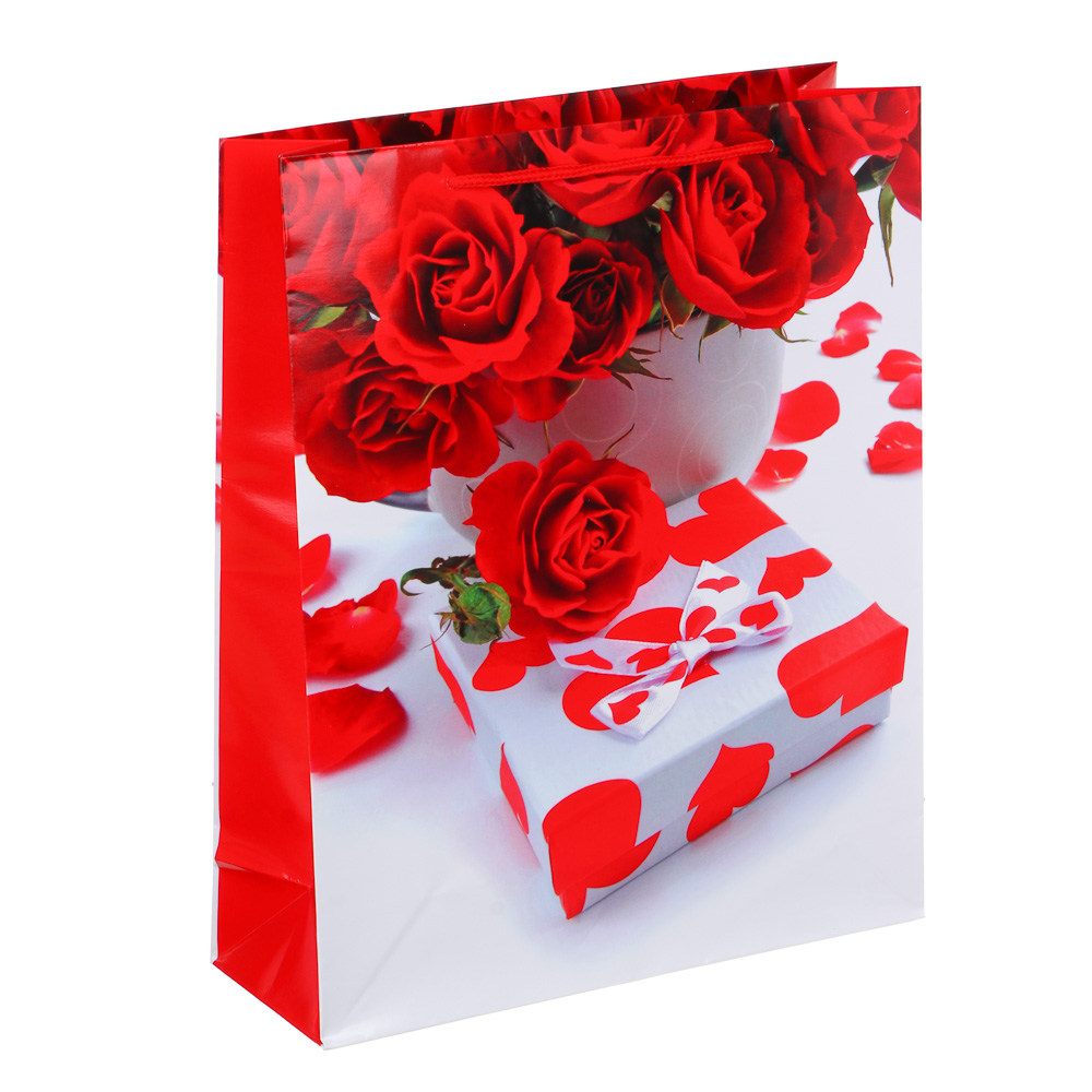 LADECOR Пакет подарочный бумажный, 26x32x9 см, 4 дизайна, Розы - #2
