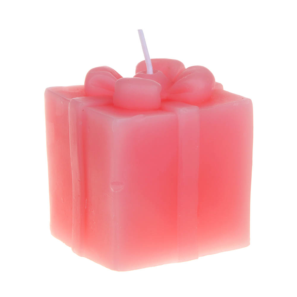 LADECOR Свеча ароматическая в виде подарка 6,5см, парафин, 2 цвета, аромат фрезия  розовый, голубой - #3
