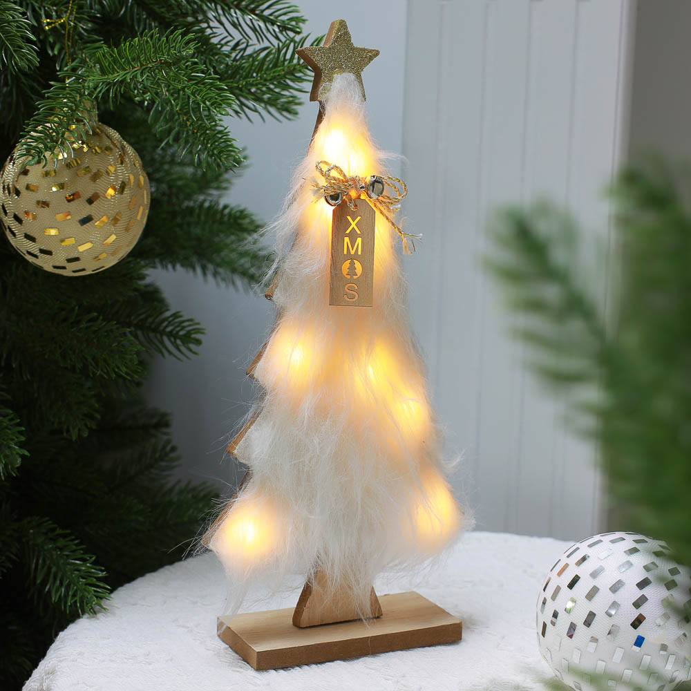 СНОУ БУМ Сувенир в виде елки с LED подсветкой, 14x30x5 см, дерево - #1