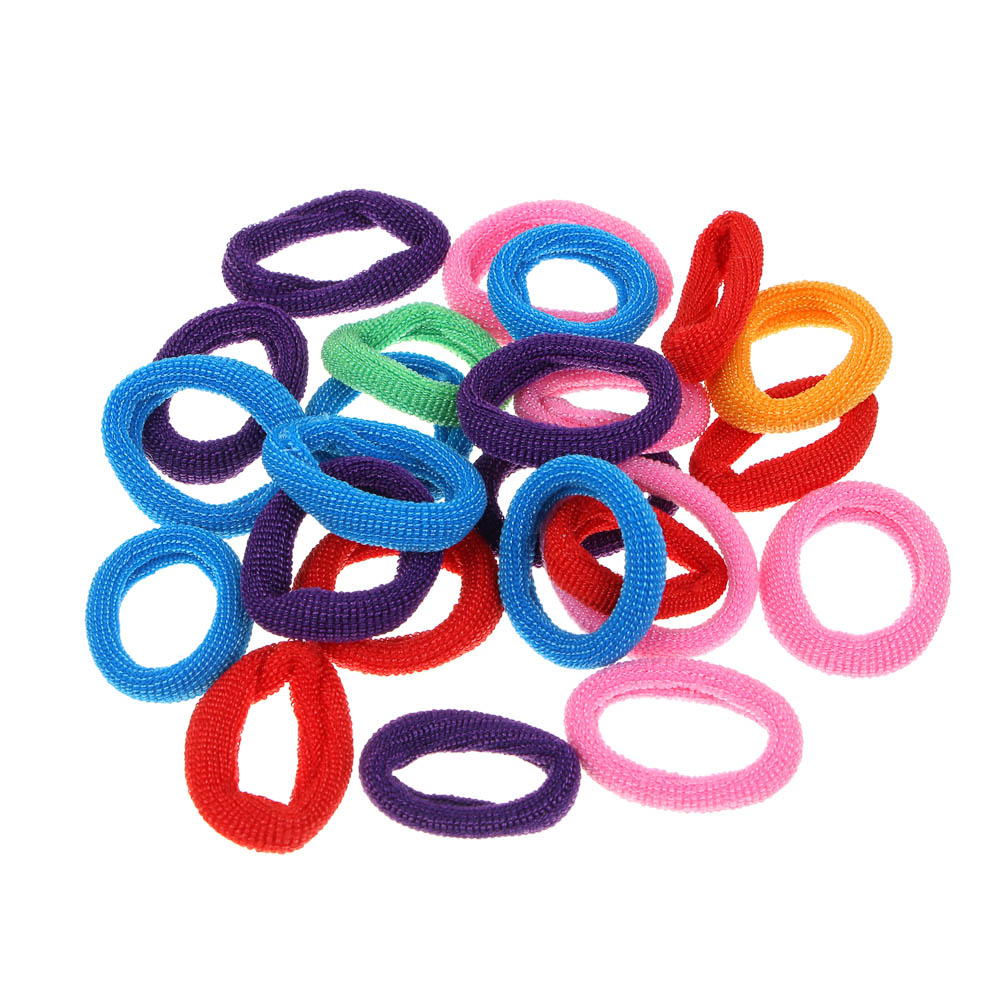 Резинки для волос ЮНИLOOK 24шт, d3см, полиэстер, 6 цветов, ACS-87 - #5