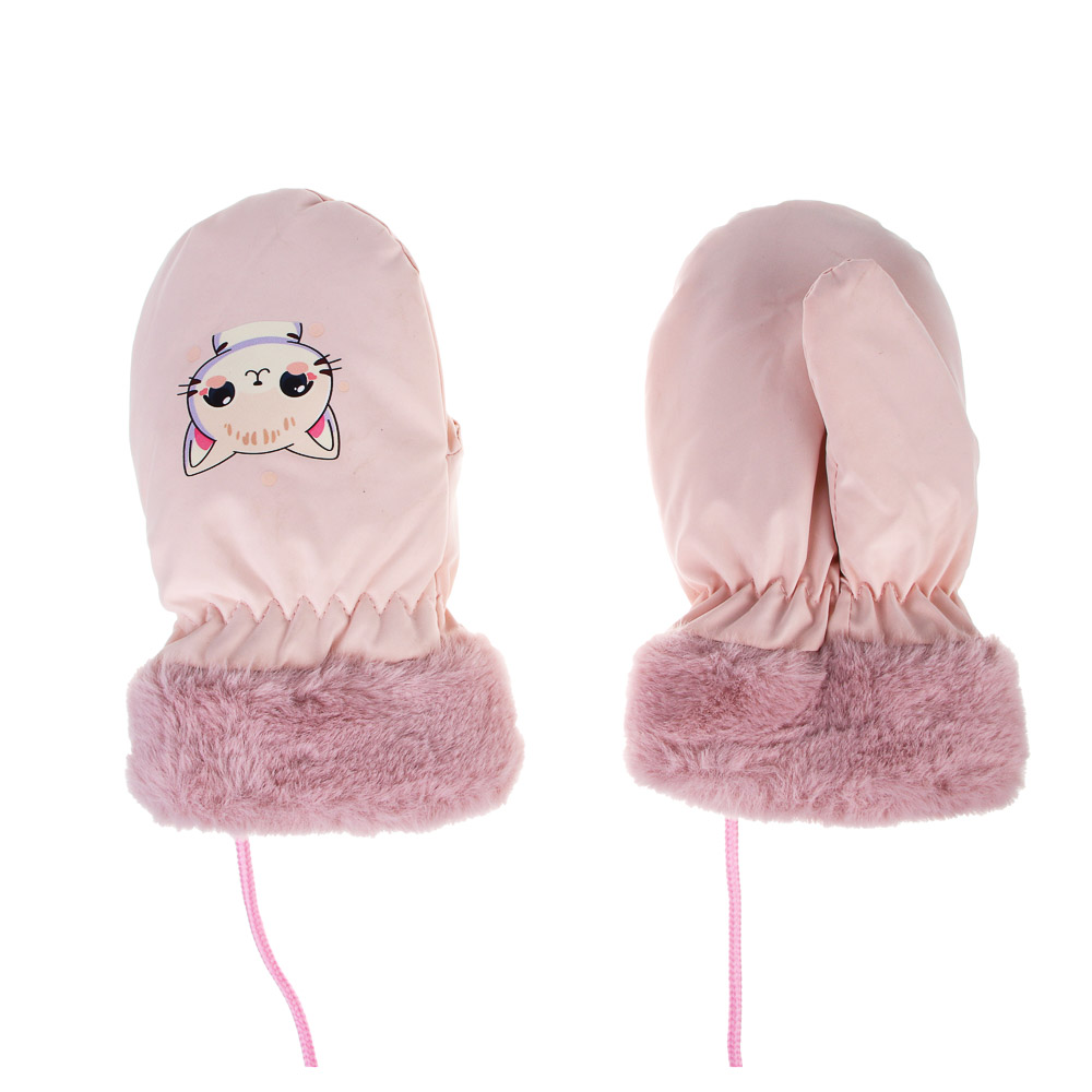 GALANTE Рукавицы детские на флисе на веревке, р.12, 100% полиэстер, разноцветные, ОЗ25-38 - #4