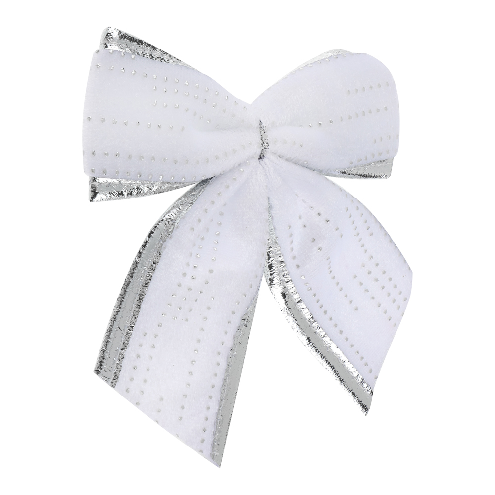 СНОУ БУМ Набор бантов 10x12 см, 4 шт, полиэстер, белый - #3