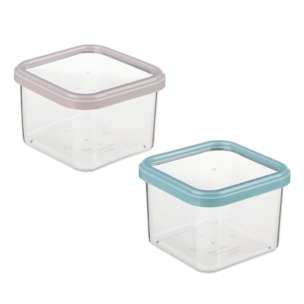 Банка квадратная для сыпучих продуктов 0,6л, 11,2х11,2х8см, пластик, 2 цвета - #1