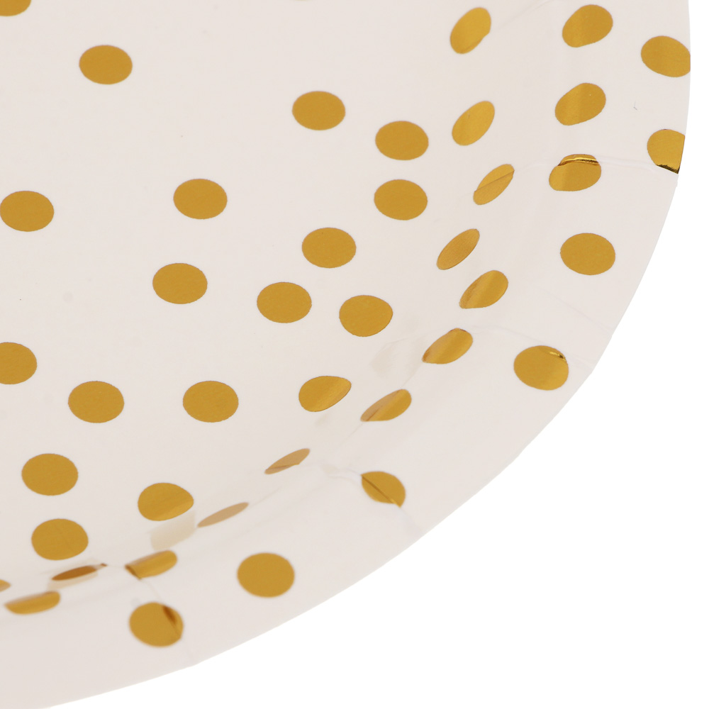 Fntastic Набор тарелок одноразовых, 6 шт, 18 см, бумага, белый, черный - #3