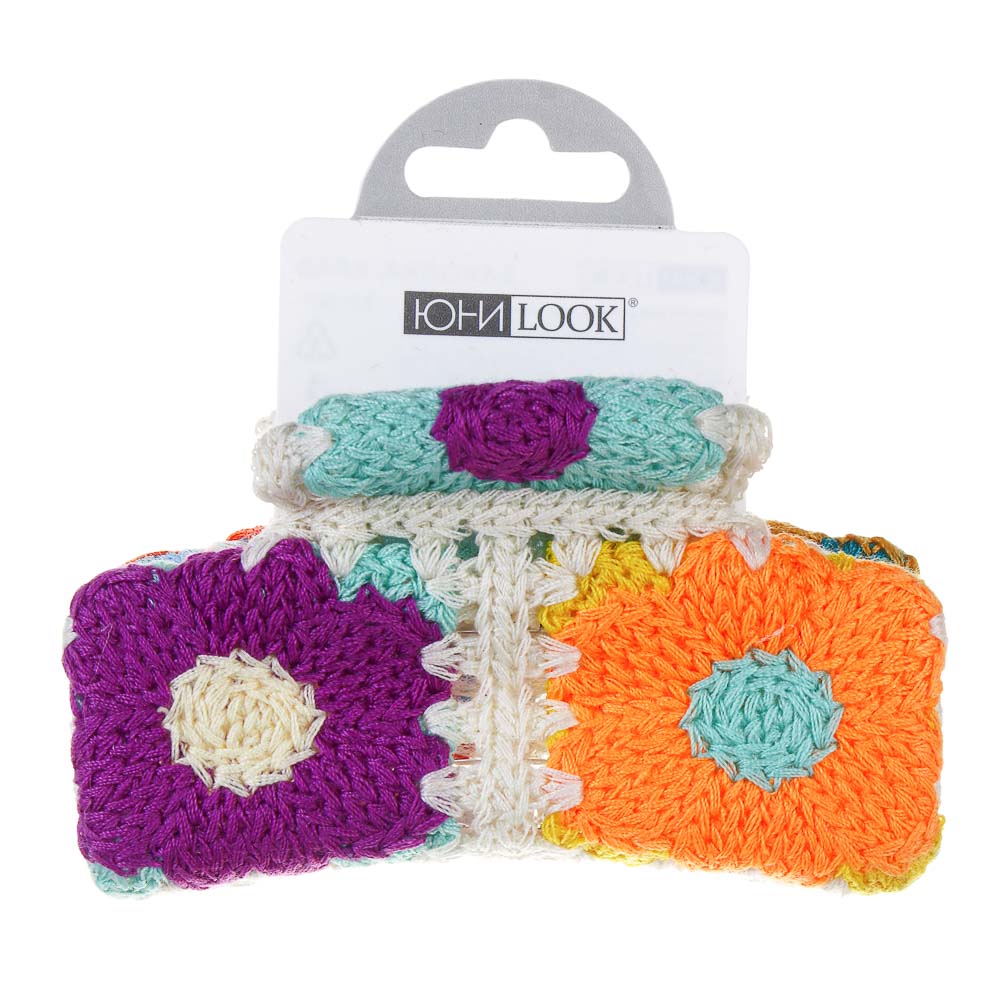 ЮНИLOOK Краб для волос, 8,5см, полиэстер, пластик, 3 дизайна - #5