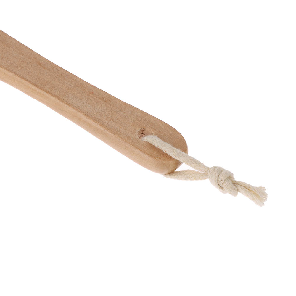 Щетка для тела двойная с натур. щетиной и массажером на цельной деревянной ручке, 42см, 1 цвет - #5