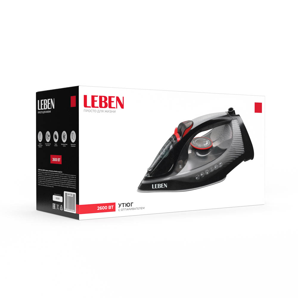LEBEN Утюг 2600ВТ керам, антинакипь антикапля шнур 2,2м - #2