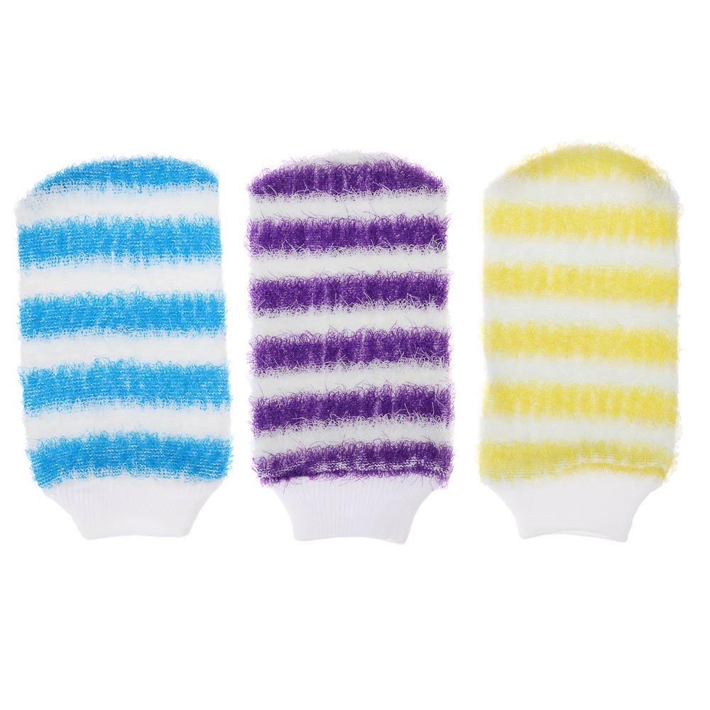ЮL Мочалка рукавица банная с отшелушивающим эффектом, полипропилен,  11х19см, 6-12 цветов - #2
