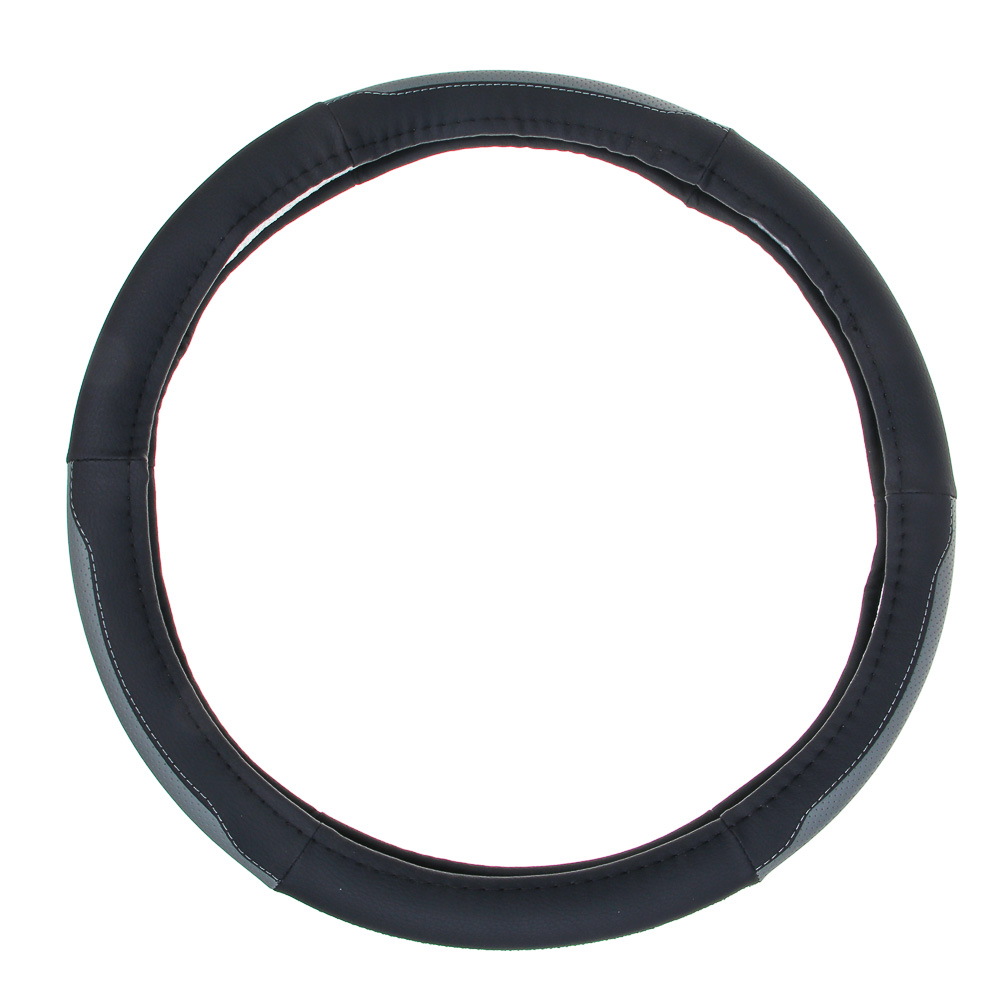 ЕРМАК Оплетка на руль, полиуретан(PU), размер 38 см, перфорированная вставка, черно-серая - #2