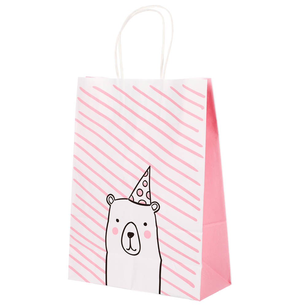 Пакет подарочный с кручеными ручками 24x10,5x32 см, "Мишка" - #5