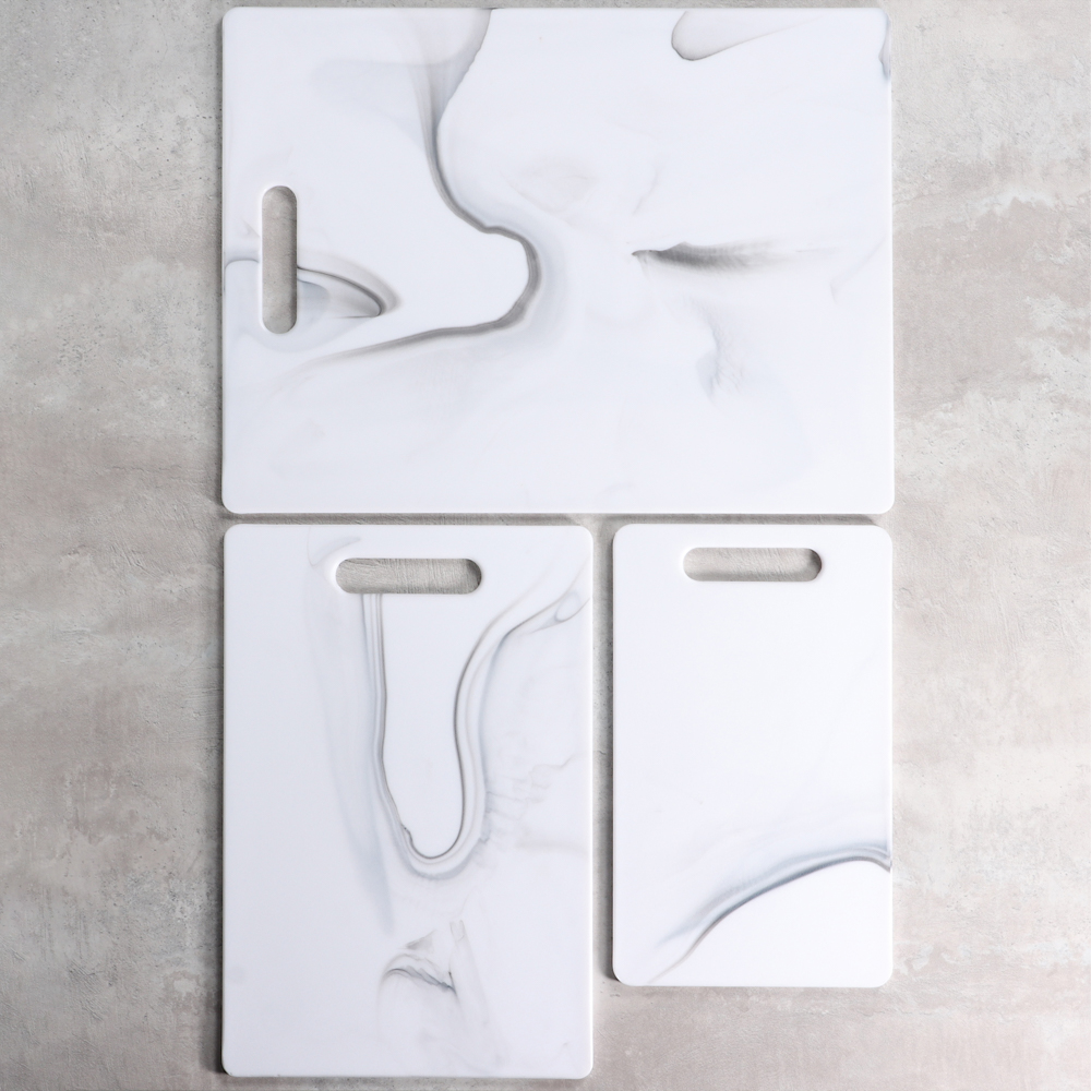 SATOSHI Мрамор Набор досок разделочных 3шт 36,5х27,5х0,6см, 30х20х0,6см, 25х15х0,6см, пластик - #9