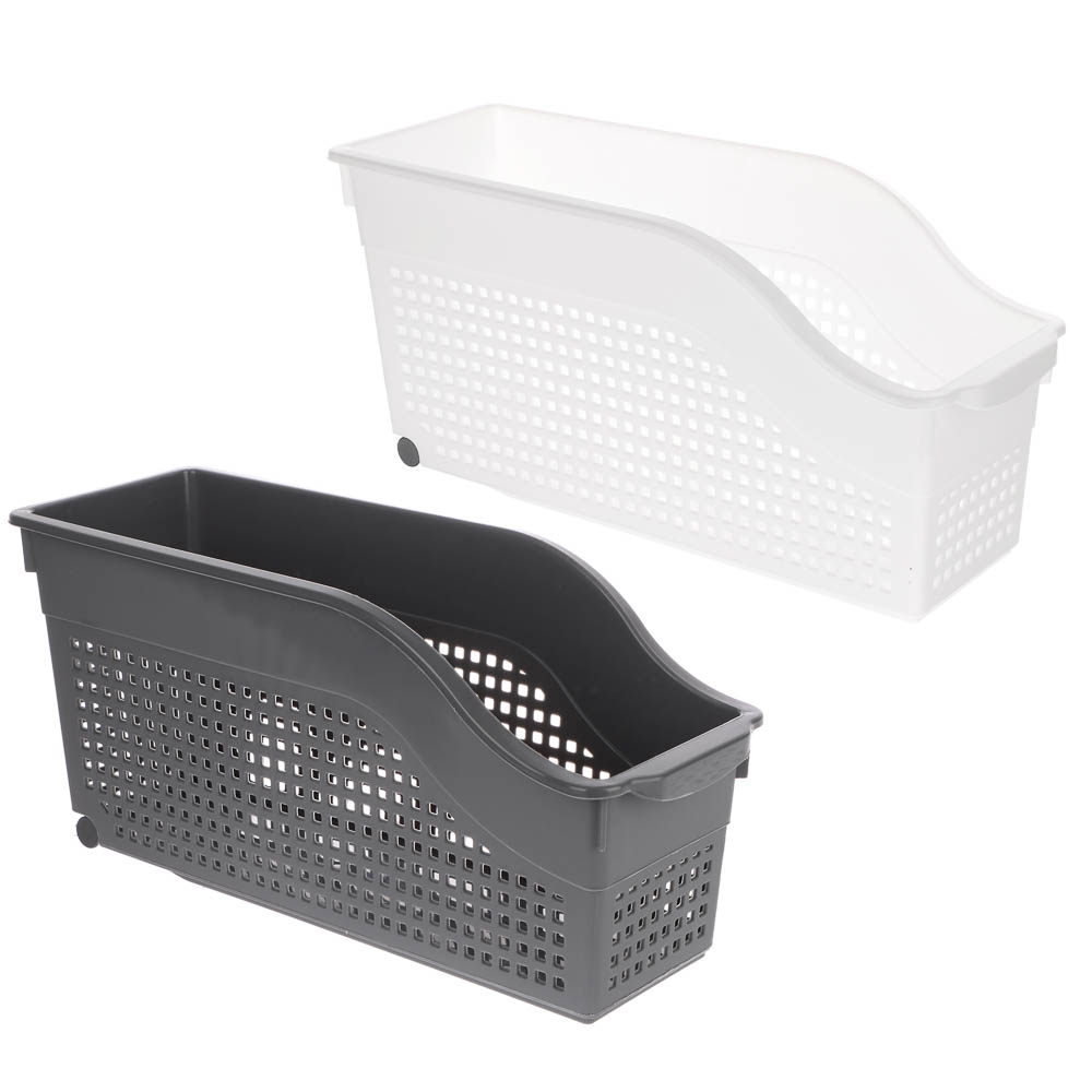 Контейнер Лофт хозяйственный на колесах узкий 355х130х170 мм белый - #1