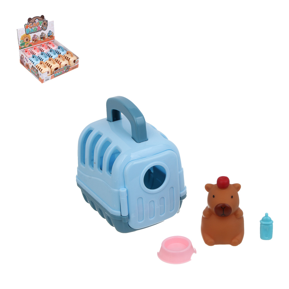 ИГРОЛЕНД Капибара в будке с акс., 4 пр., PVC, ABS, 7х9х11см, 3 вида - #1
