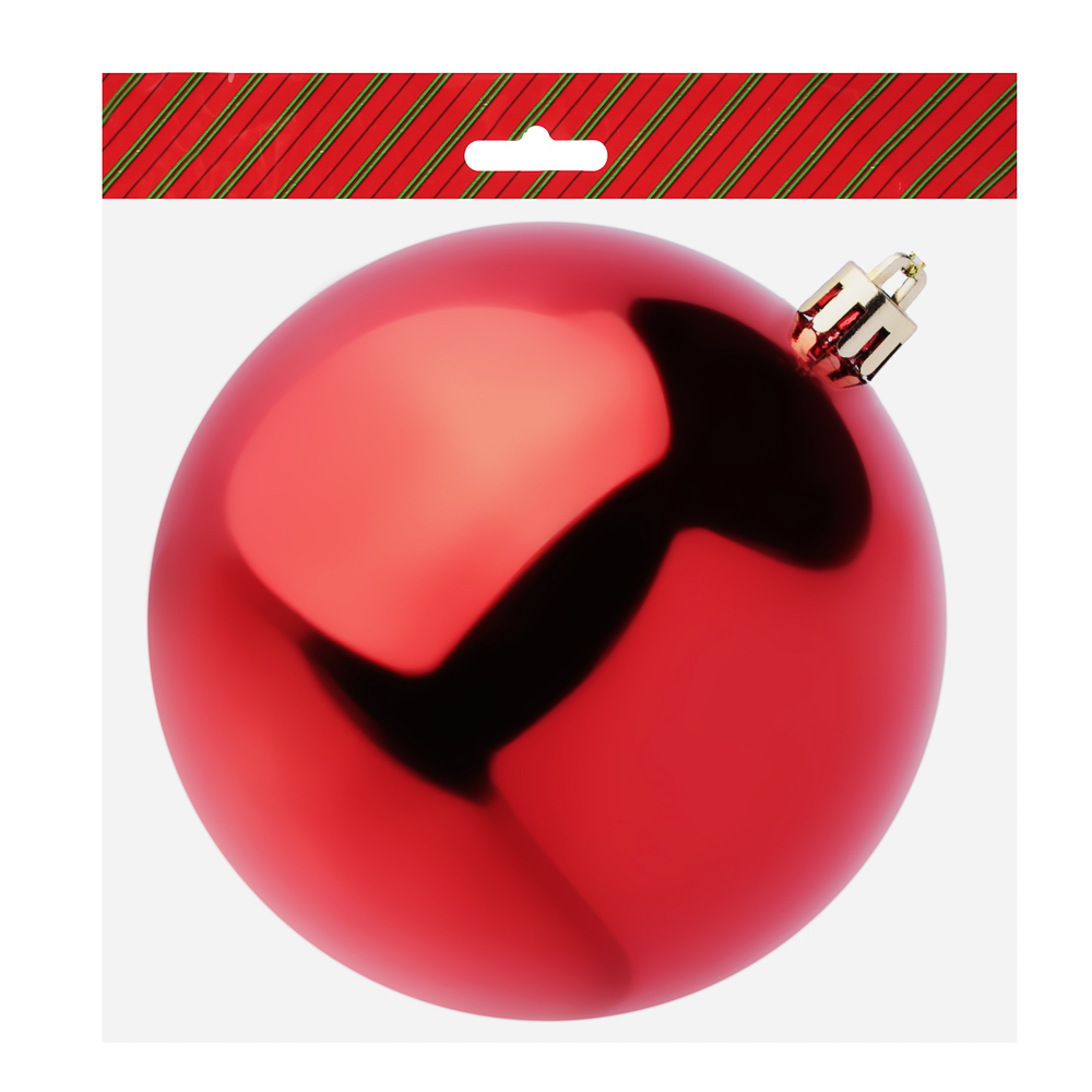 СНОУ БУМ Шар 10см пластик, красный - #2