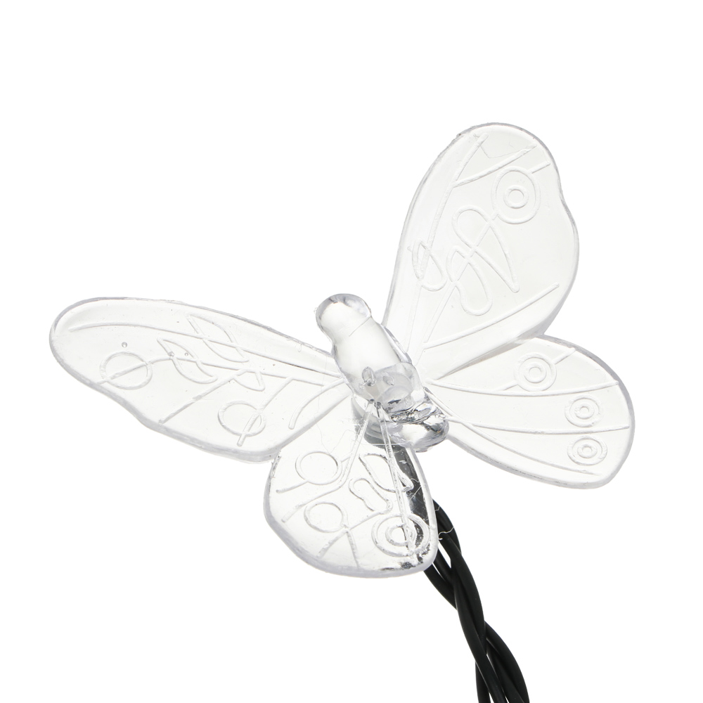 Гирлянда на солн. батар. тм INBLOOM Бабочки,7м, 25LED, шампань, AAA 600mAh Ni-MH, 2 реж., ABS,PVC,PS - #3