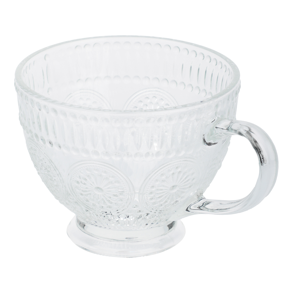 MILLIMI Кружка с рельефным рисунком на ножке, 420 мл, стекло - #2