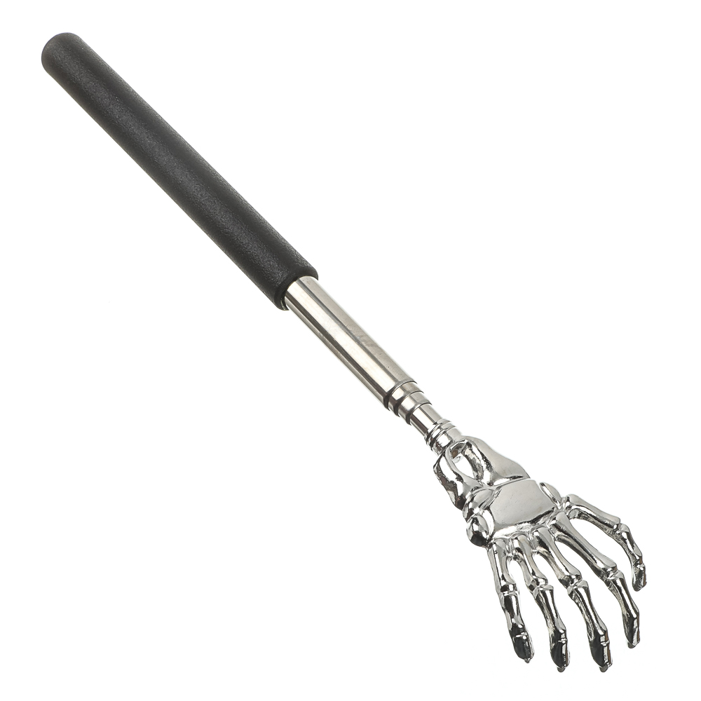 Чесалка для спины раздвижная металлическая 21-60см черная - #19