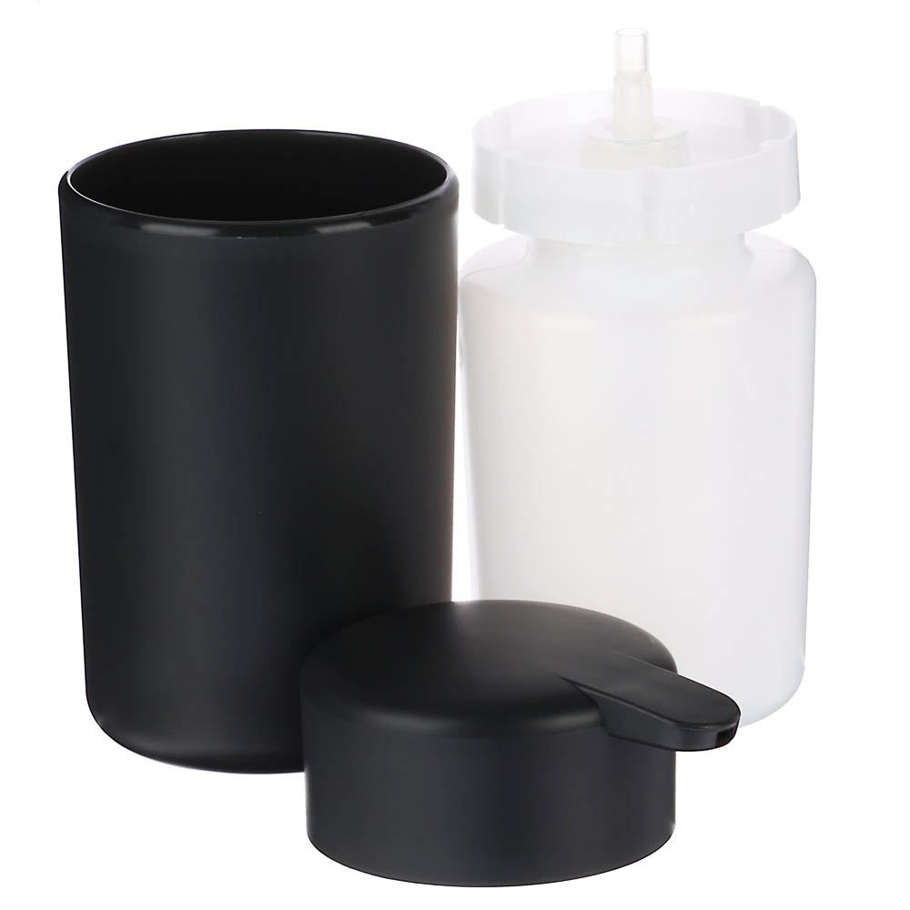 Диспенсер для жидкого мыла Flux, 250мл, черный графит, 7,5х7,5х14,5см - #4