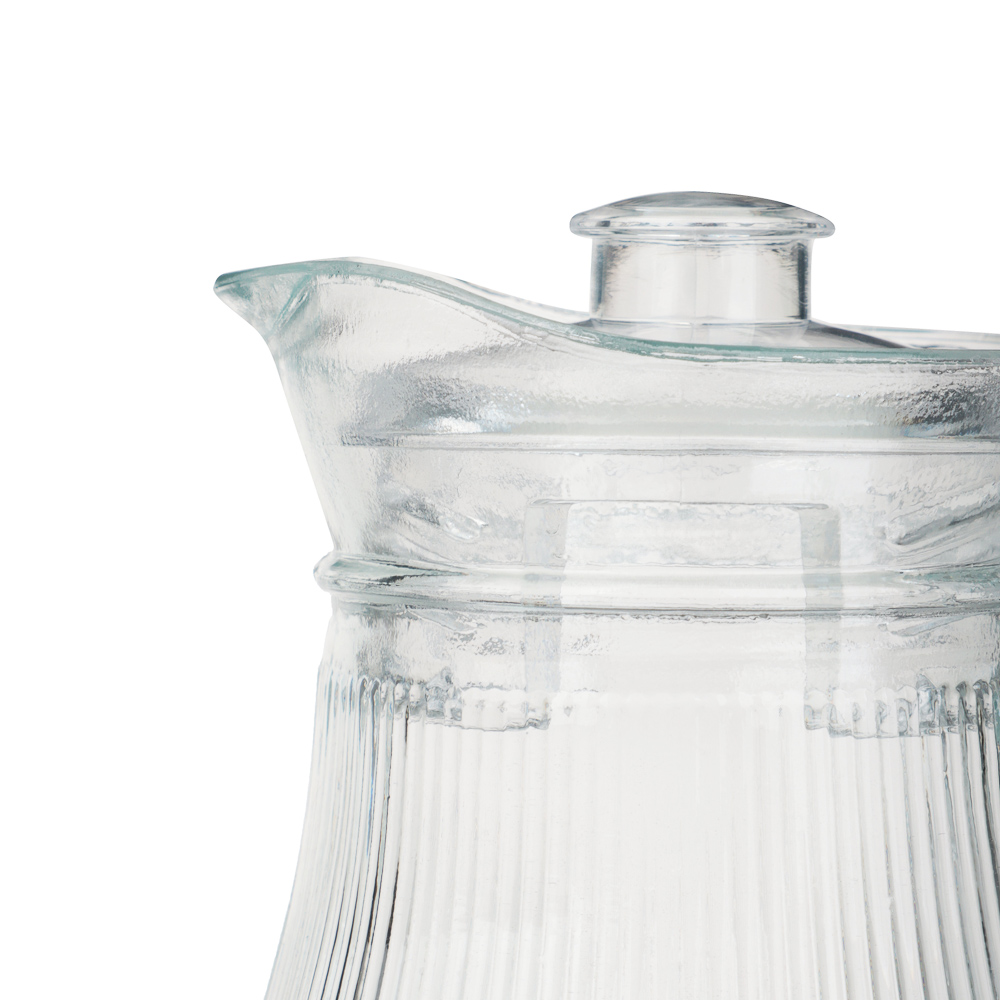 MILLIMI Кувшин для воды 1.2 л, стекло, крышка пластик, рифленый - #5
