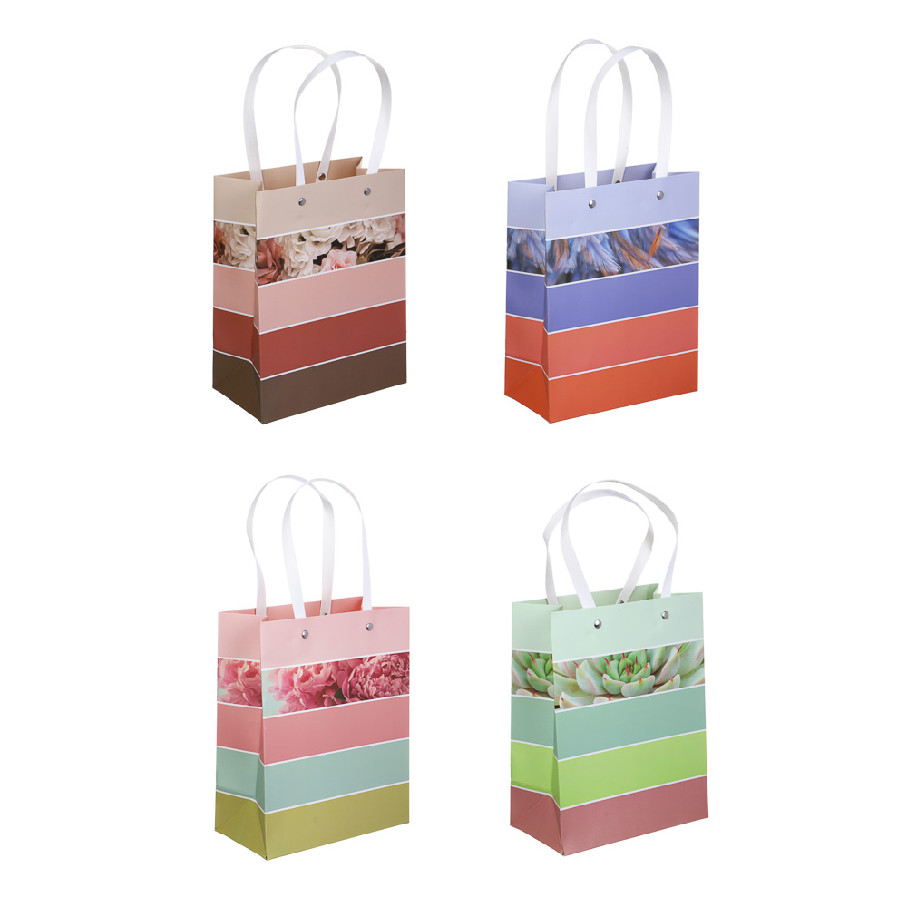 Пакет подарочный из высококачественной бумаги, 23х18х10 см, 210 г., 4 дизайна, арт.4 - #1