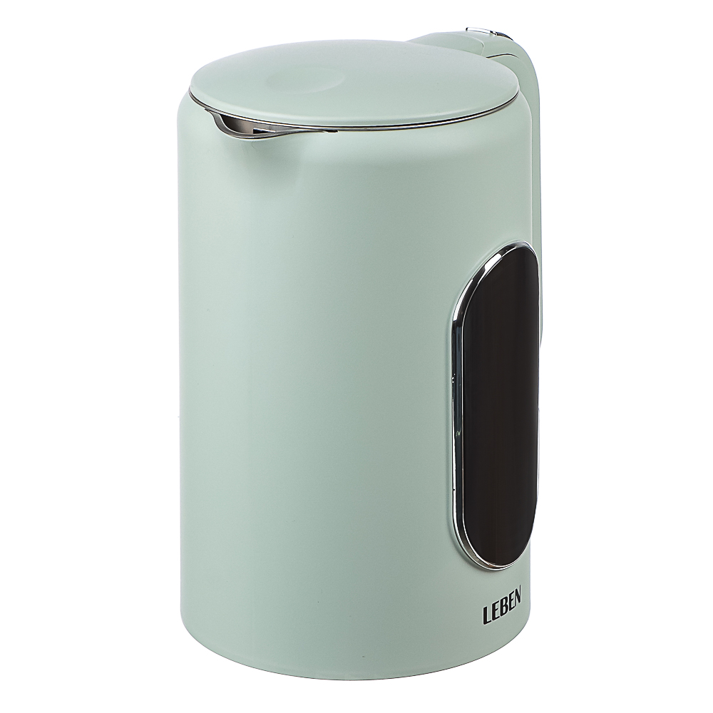 LEBEN Чайник электрический 1,7л двойные стенки пластик/нерж сталь, поддерж.температуры, оливк.и беж. - #14