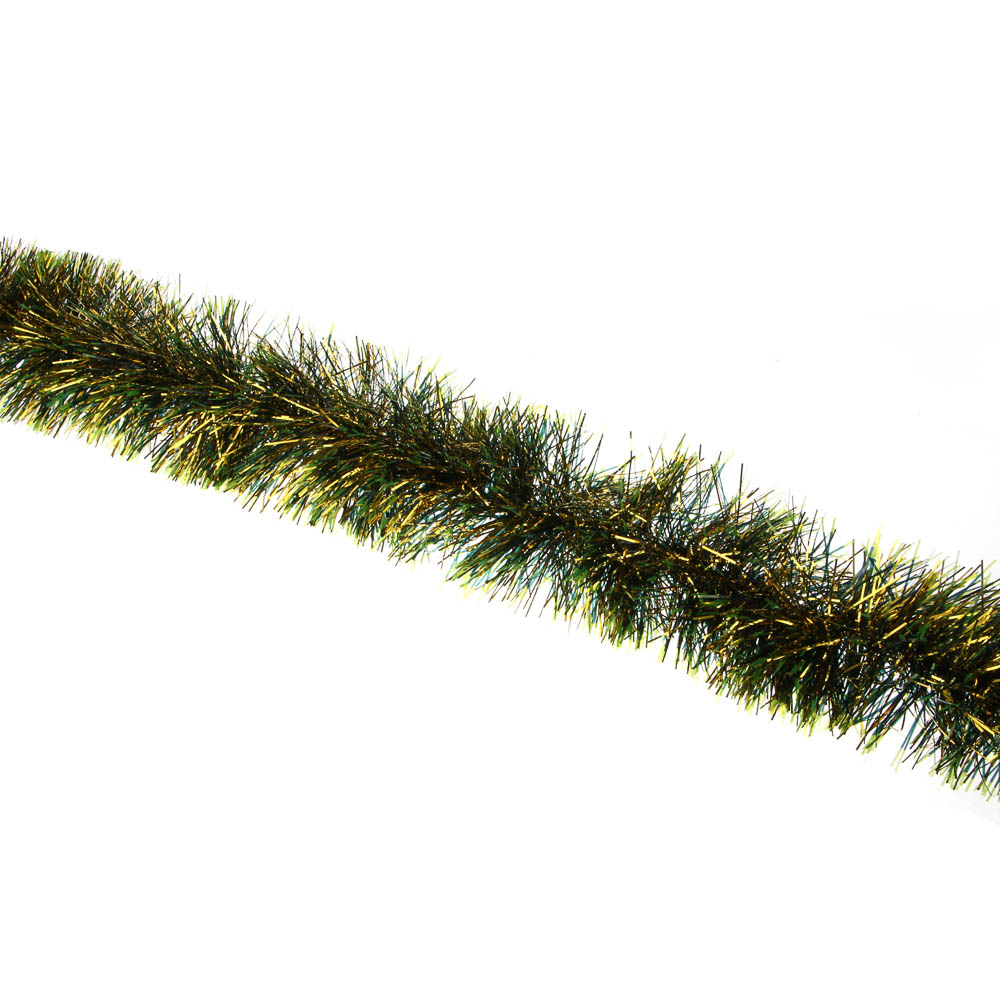 СНОУ БУМ Мишура 11x200см, ПЭТ, зеленая с золотом, 26-323 - #1